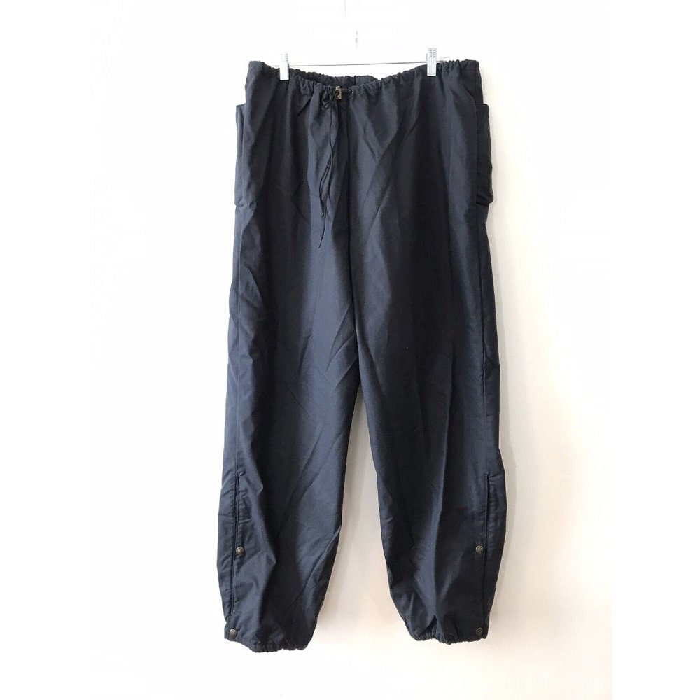 Vintage Filson Tin Cloth Oil Black Drawstring Button Pants Mens Large